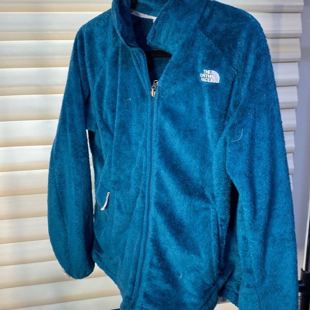 The North Face fleece ocean blue women jacket size Large L